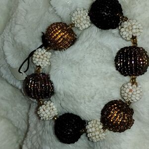 Elegant Black and Gold Beaded Bracelet